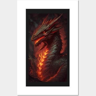 Fire dragon Posters and Art